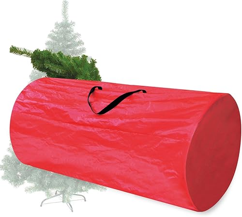 BenefitUSA Bolsa de almacenamiento para árbol de Navidad artificial grande y resistente, para limpiar hasta 8 pies (rojo)