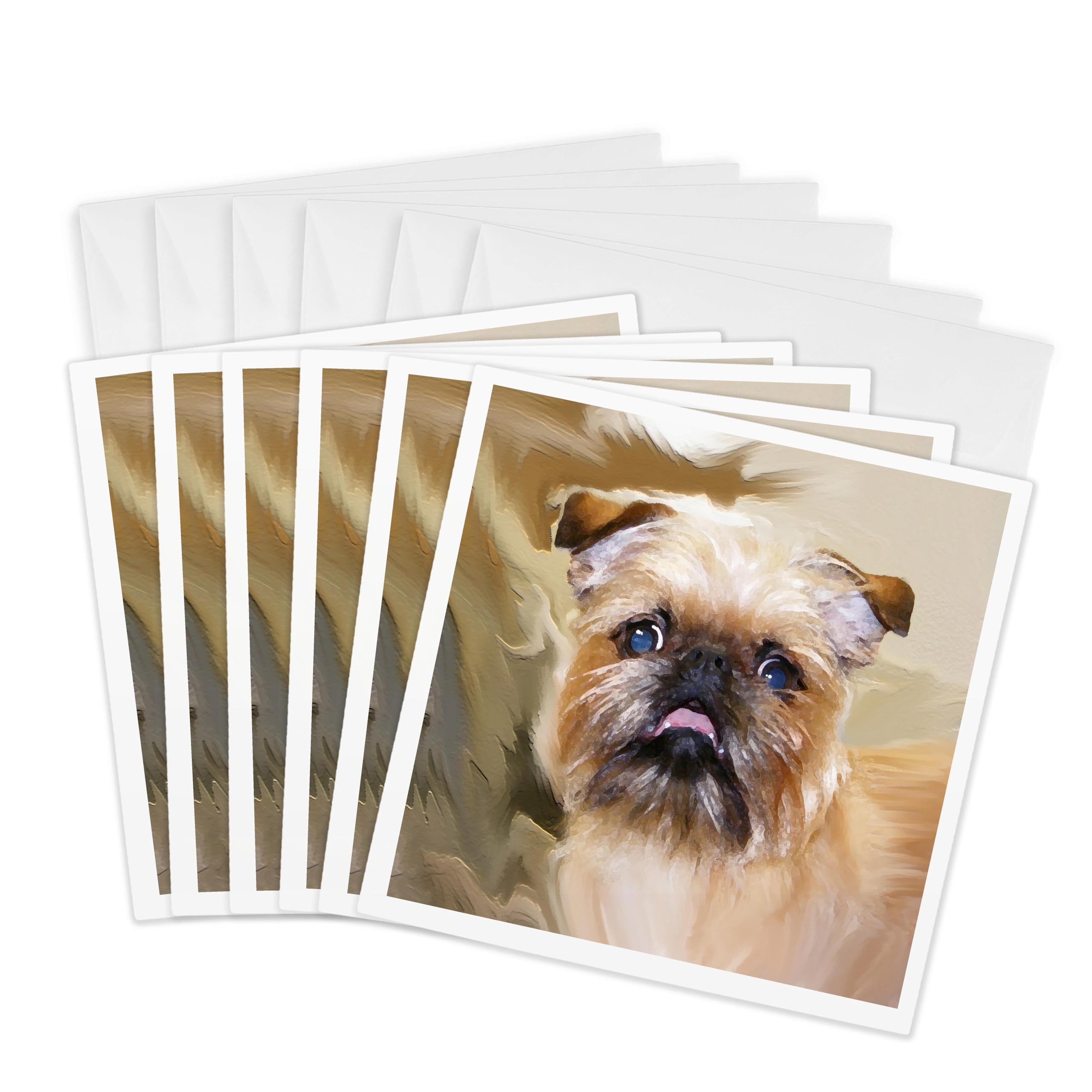 3dRose gc_4446_1 6 x 6-Inch "Brussels Griffon Portrait" Greeting Card (Pack of 6)