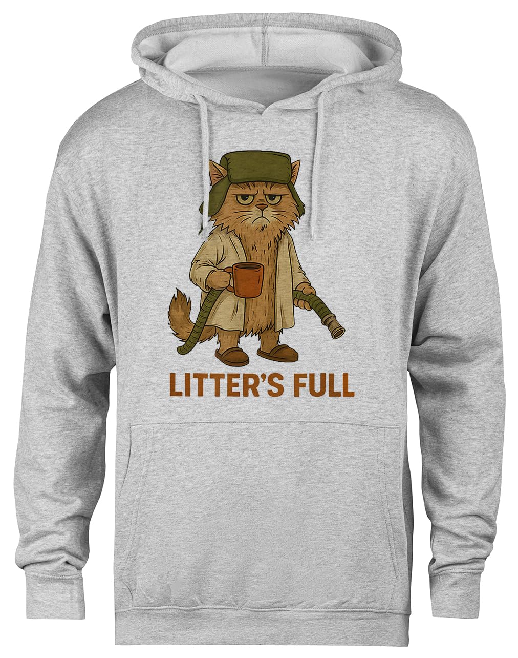 Parodia Completa del Gatto di Natale Felpa con Cappuccio Grigia Unisex Pullover Senza Genere Unisex Grey Hoodie Genderless Pullover