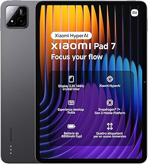 XIAOMI Pad 7 Ai WiFi Version Global (No Calls or Text) 11.2 inches 3.2K 144Hz 8850mAh Bluetooth 5.4 Four Speakers 13 Mp Model 2410CRP4CG (Gray, 256GB + 8GB)