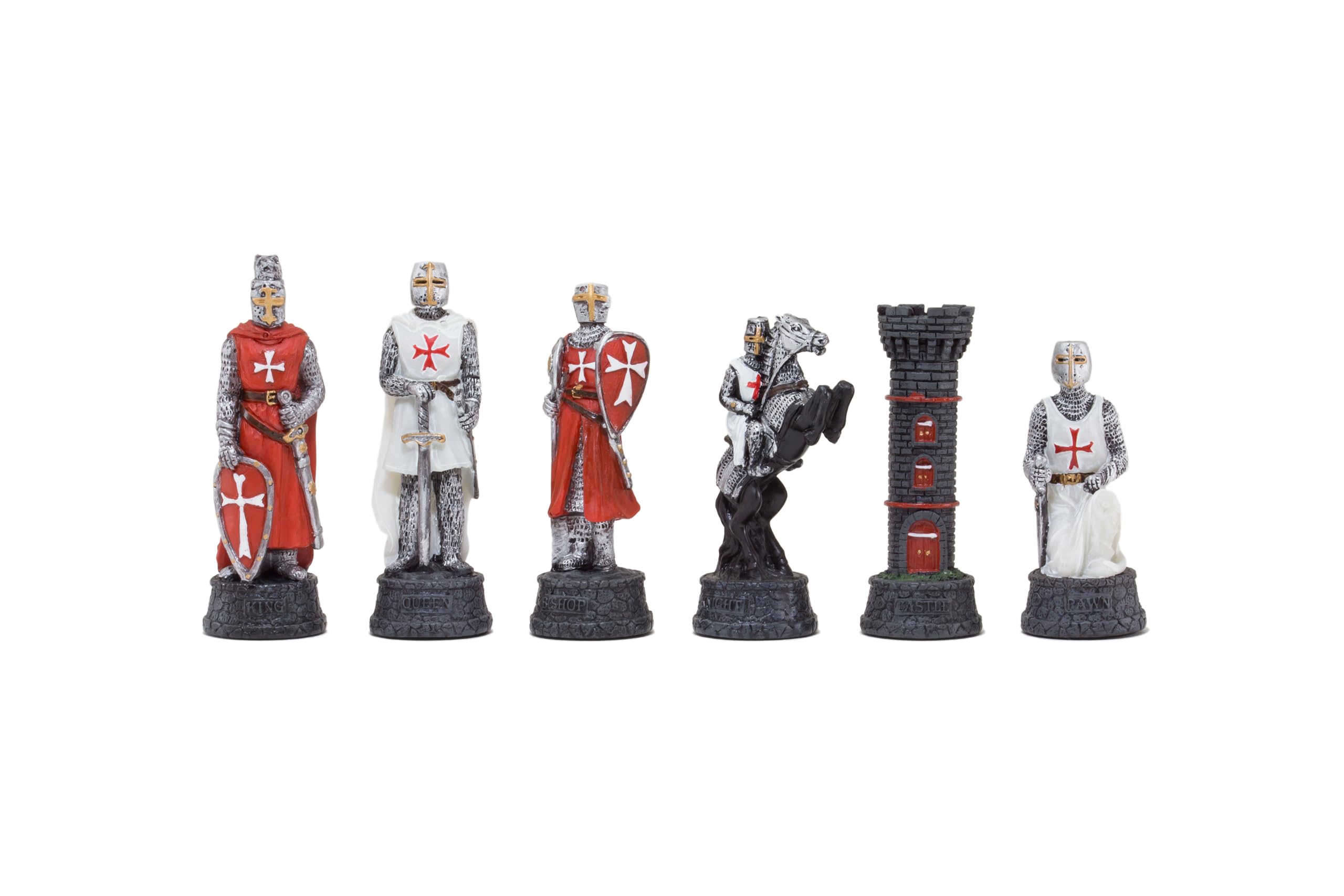 The Crusader Hand Painted Themed Chess Pieces by Italfama