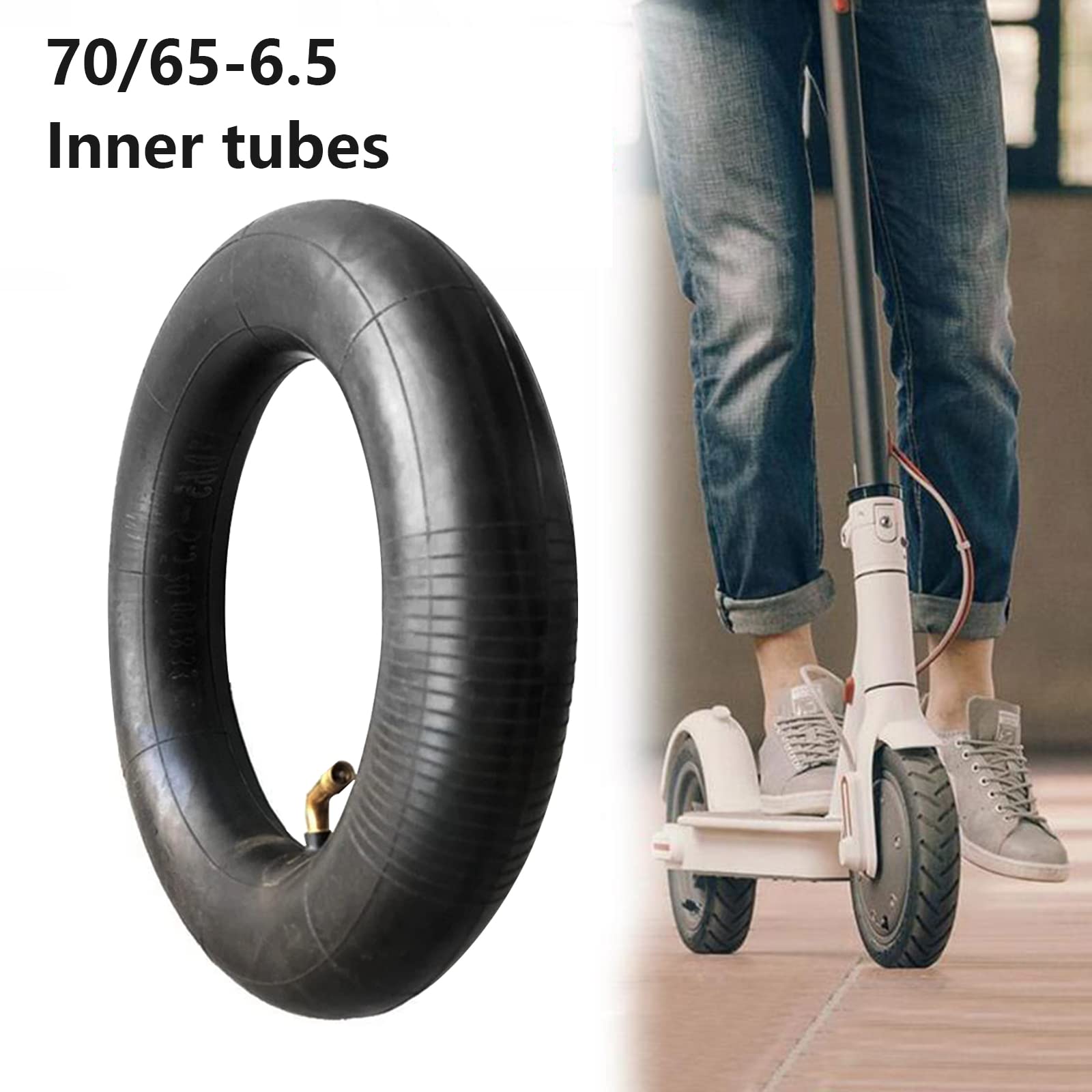 Inner Tube Replacement, 10 inch 70/65-6.5 10x2.70-6.5 Thicken Inner Tube Black For Electric Scooter Balance Car (Straight Mouth) - Image 2