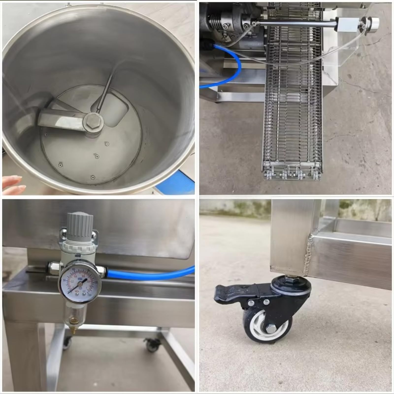 La macchina commerciale per hamburger, realizzata in acciaio inossidabile 304, può produrre 2100 polpette all'ora, con spessore regolabile (6-16 mm), design staccabile, adatto per ristoranti e