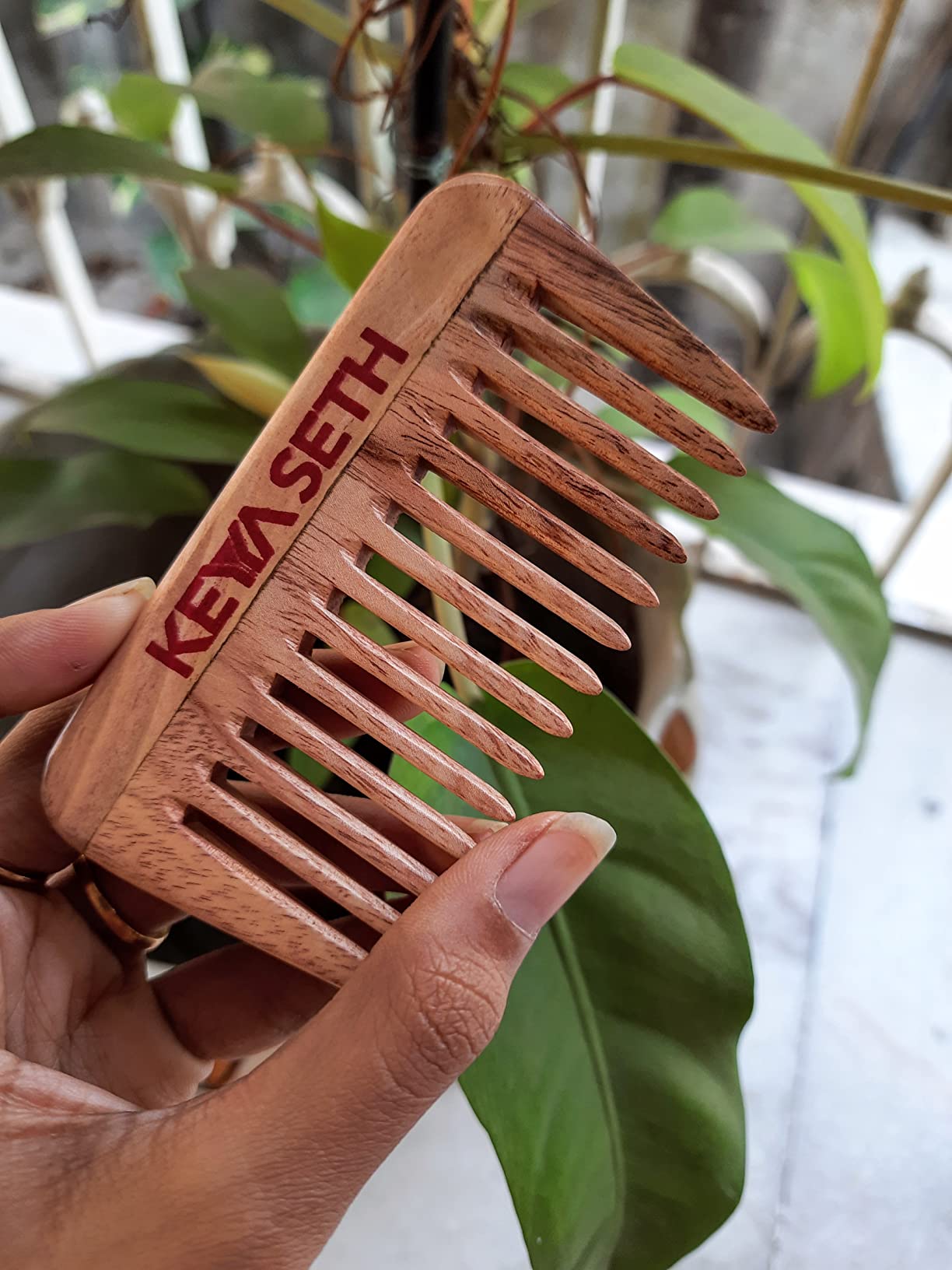 Buy Keya Seth Aromatherapy, Neem Wooden Comb Wide Tooth for Hair Growth ...