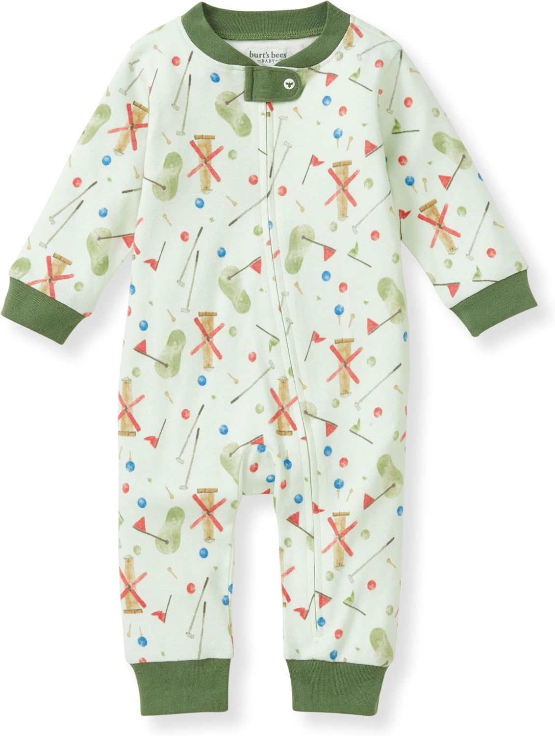 Burt’s Bees Baby baby-boys Sleep and Play Pjs, 100% Organic Cotton One-piece Zip Front Romper Jumpsuit Pajamas