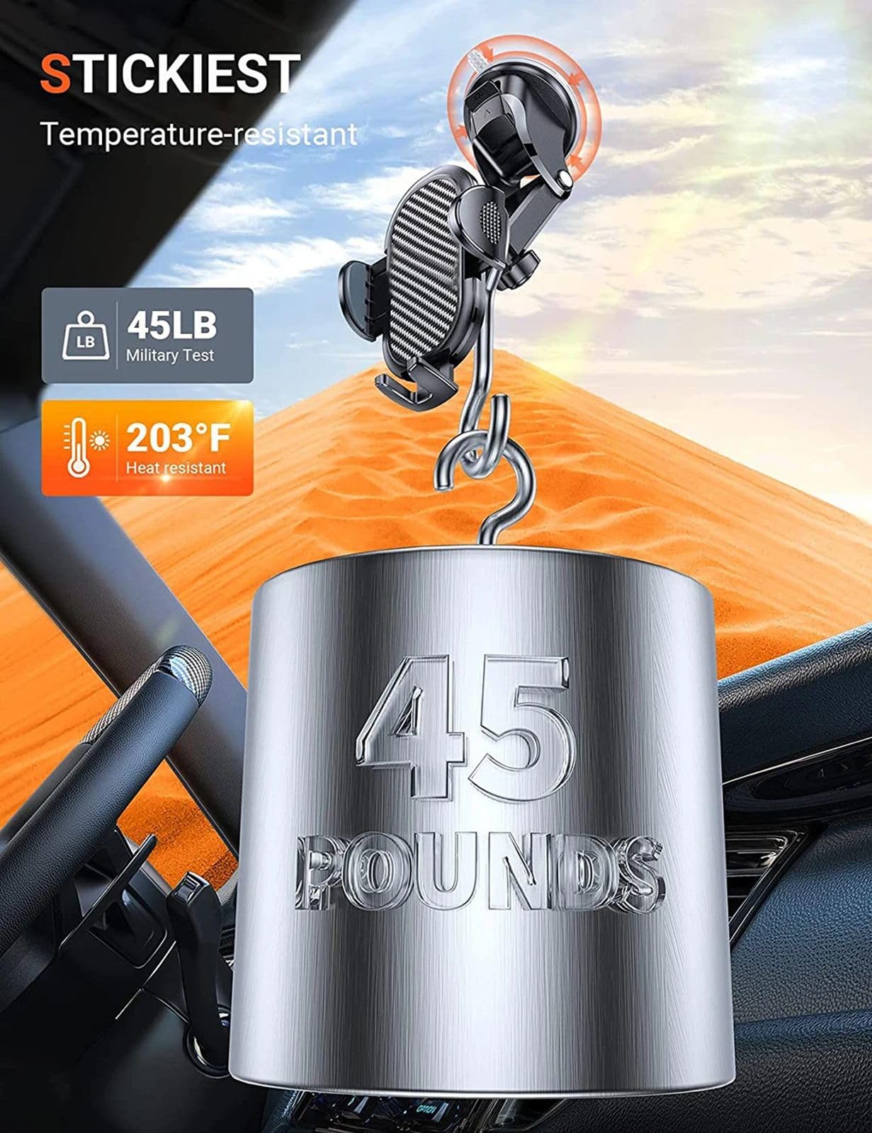 Uchwyt samochodowy na telefon Sucker Stojak samochodowy do montażu telefonu Obsługa komórek GPS, pasuje do Xiaomi Huawei iPhone