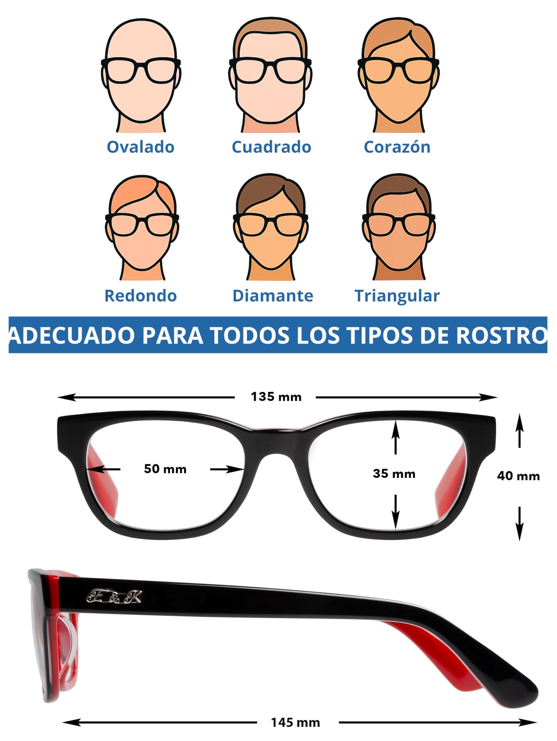 Edison & King Gafas presbicia Hombre »Endless« con Cristales Premium
