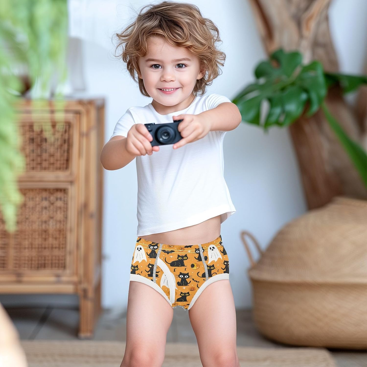 visesunny Boys Potty Training Underwear Spooky Magic Cat Ghost Breathe Cotton Briefs Size 2T-8Y for Toddler