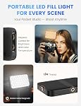 Phone Tripod with LED Fill Light, 60" Selfie Stick Tripod Stand with Remote, 2500K-9900K Adjustable Light, Portable Tripod for iPhone Android Camera, Content Creator Kit for TikTok YouTube Vlogging