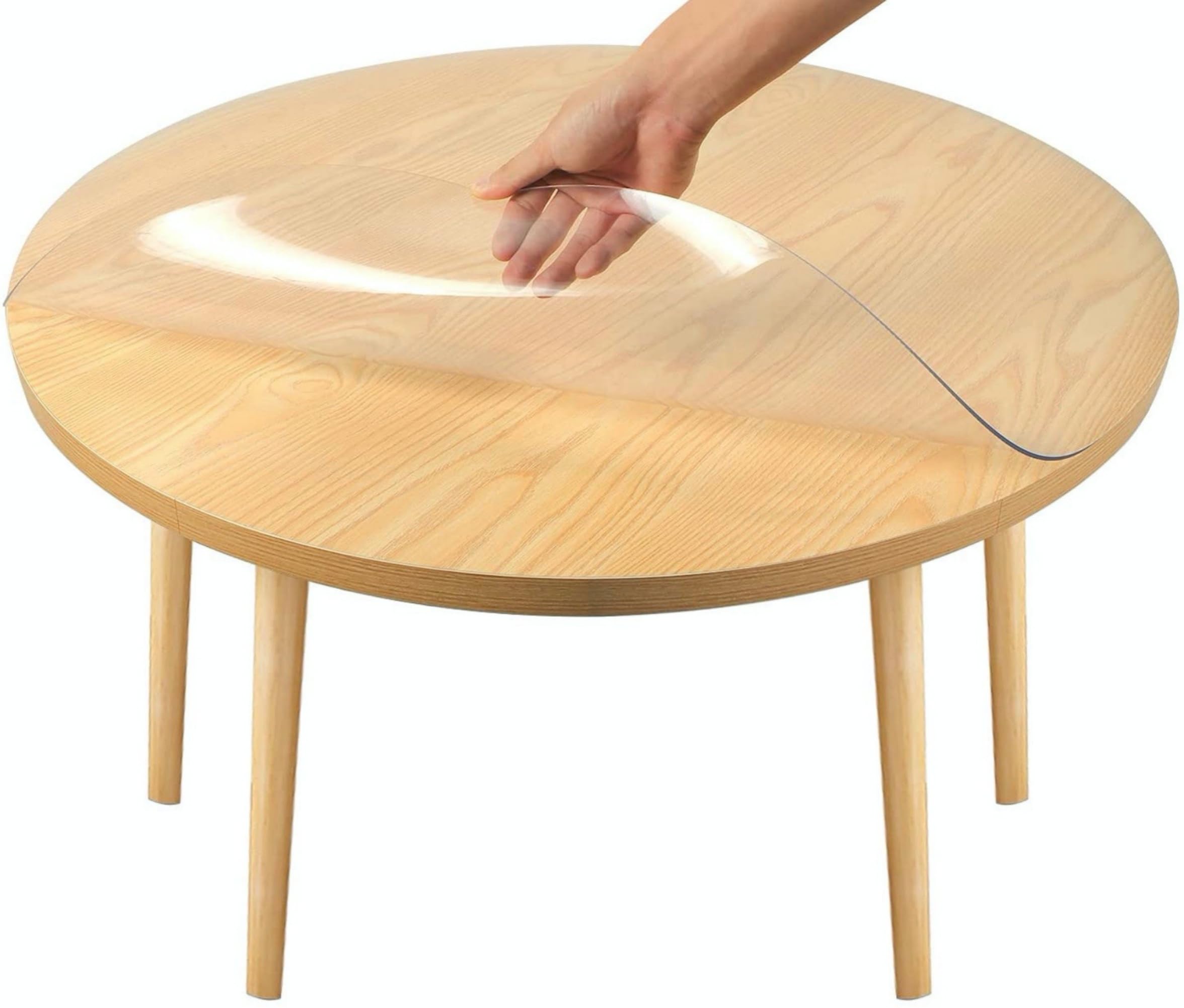 Round Clear PVC Table Protector 1.5 mm Transparent Table Cloth Plastic (Round 80 cm)