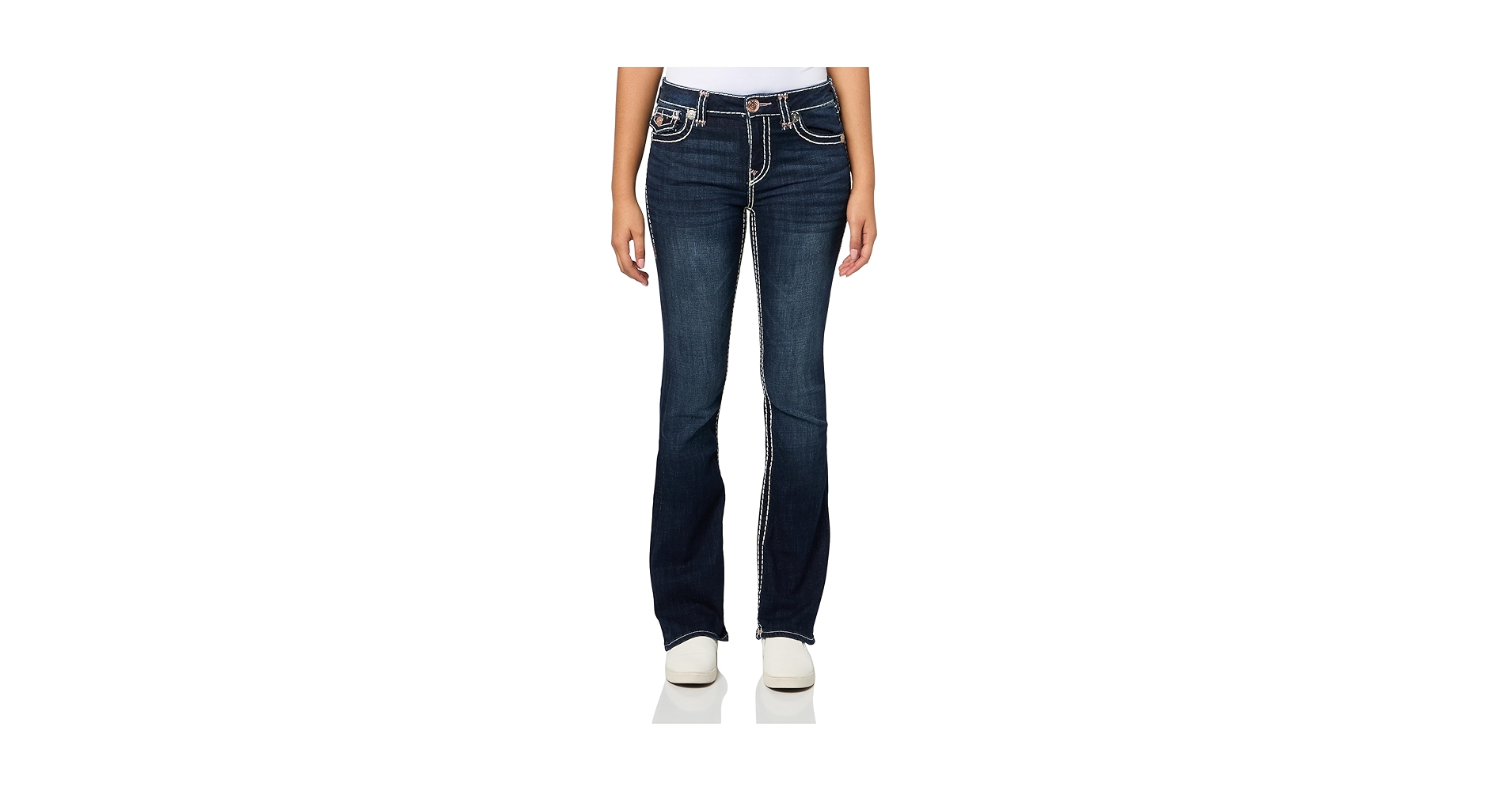 True Religion Becca MID Rise Bootcut Flap Pocket Super T