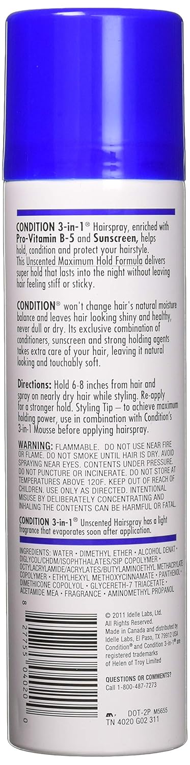 Aerosol Spray 7 Ounce Max Hold Unscented With Sunscreen (207ml) (2 Pack)