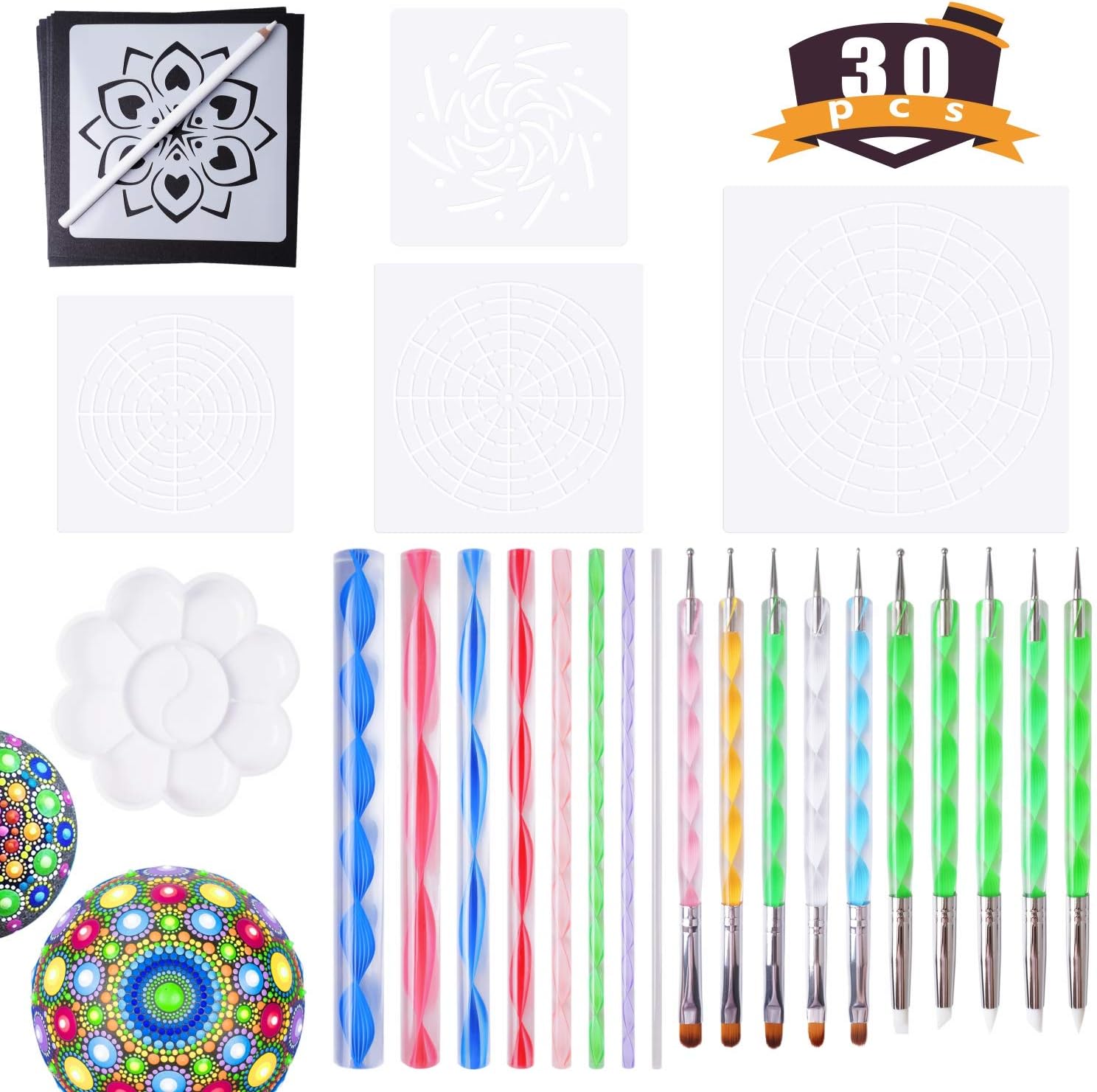 Mandala Tools for Painting Rocks Mandala Painting Dotting Stencil Dot Mandala Kit 30 PCS