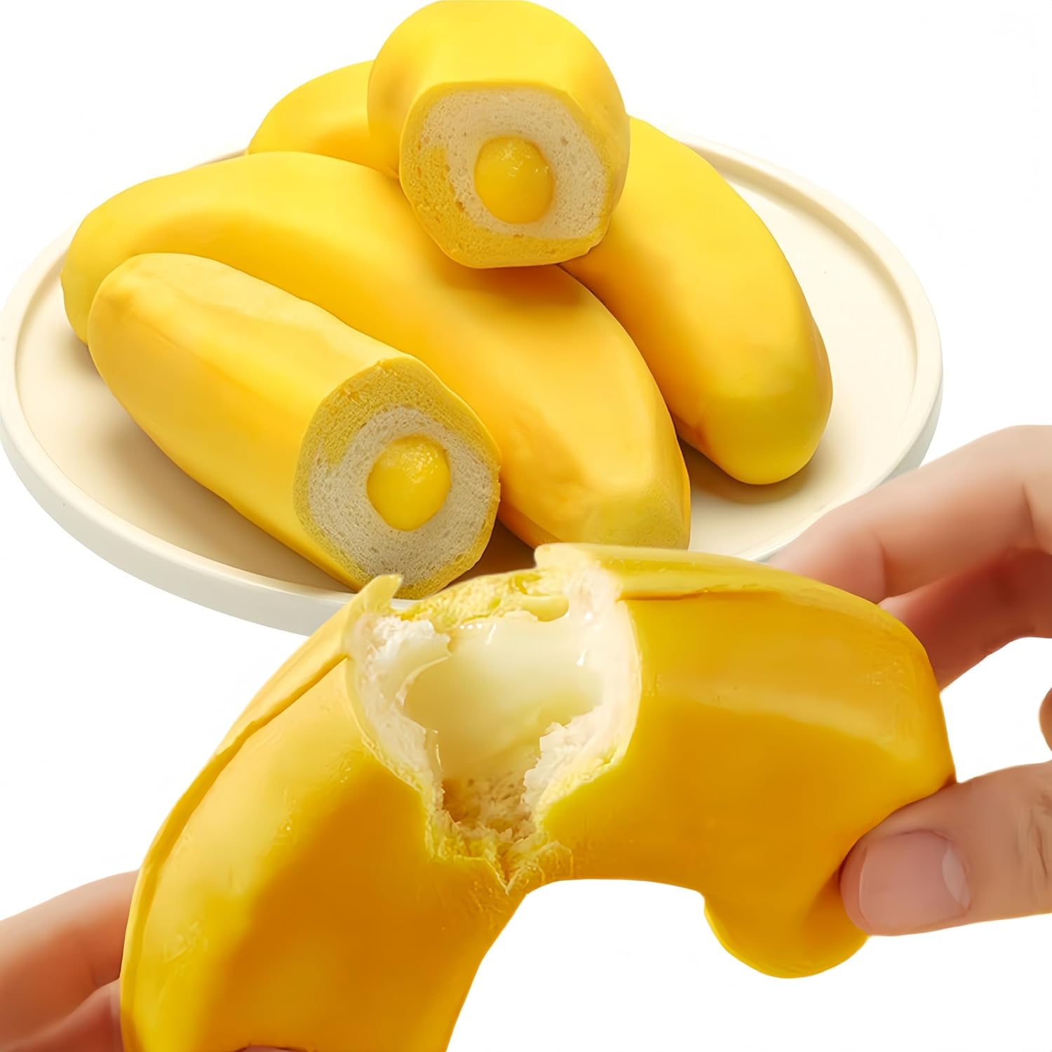 Soft Peelable Banana Pull-Apart Bread Buns - Individually Wrapped 5-Pack (280g) Asian Sweet Snacks for Breakfast & On-the-Go