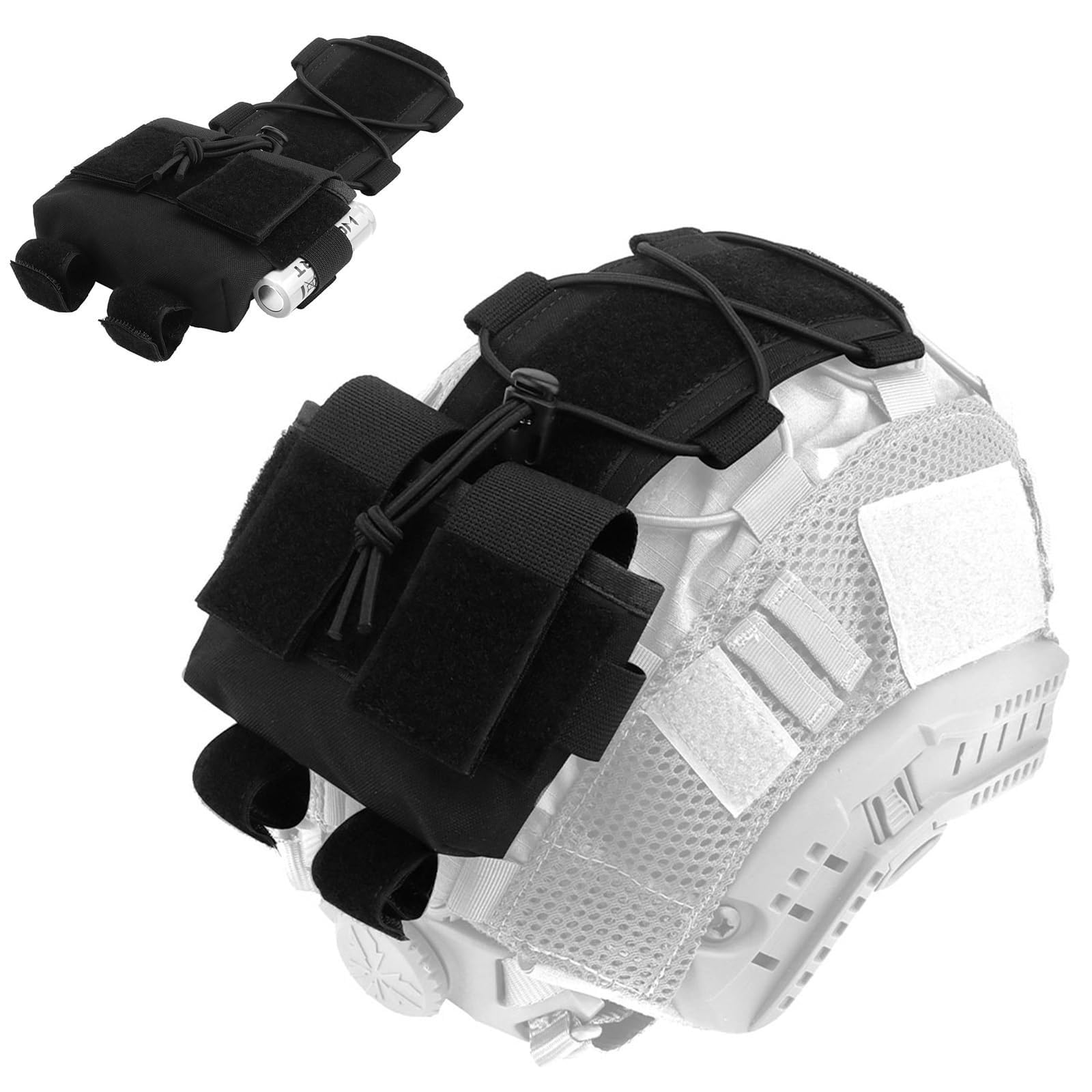 Set Casco Tattico Softair Con Visore Notturno Cuffie Per Comunicazione, Fodera Rimovibile, Borsa Per Contrappeso Giochi Ruolo, Paintball, Tiro A Segno, Film E Oggetti Scena