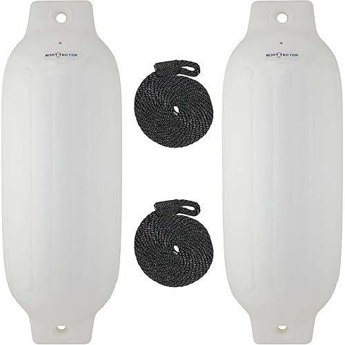 Extreme Max 3006.7512 BoatTector Inflatable Fender Value 2-Pack - 8.5" x 27", White