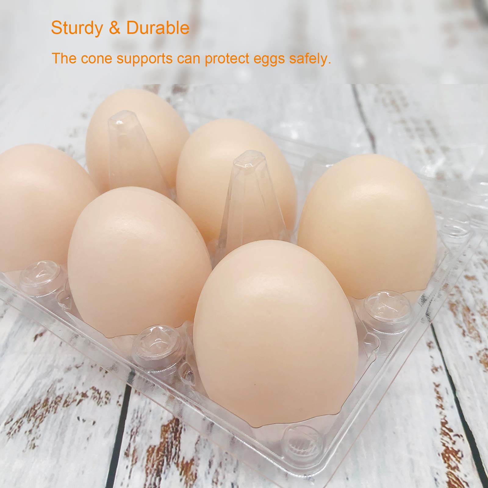 Cartoni per uova, 60 confezioni, in plastica trasparente ecologica, con etichette gratuite, può contenere fino a 6 uova in modo sicuro, perfetto per l'esposizione dei mercati agricoli di