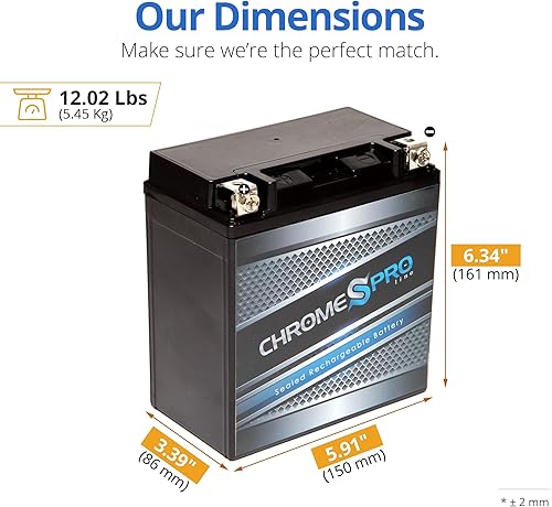 Miniatura 2 de Batería recargable YTX20CH-BS Chrome Pro de alto rendimiento para deportes de potencia - repuesto Jet Ski