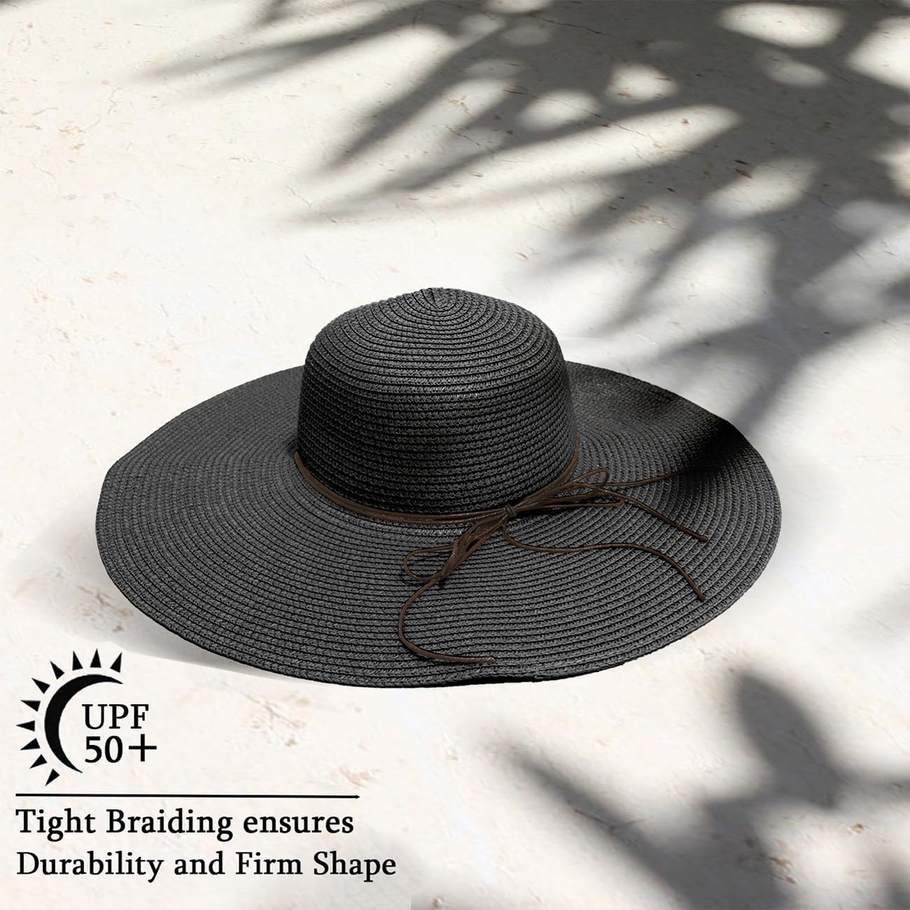 Beach Hats for Women, Straw Sun Hat Floppy Wide Brim, Foldable UPF 50+ UV Protection Summer Hat - Image 2