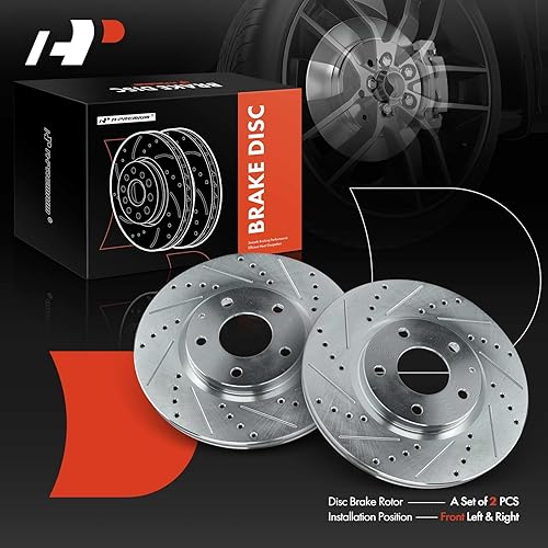 Miniatura 7 de A-Premium Rotores de freno de disco delanteros perforados y ranurados de 11.69 pulgadas (11.693 in) compatibles con modelos Mazda - CX-5 2013-2017,