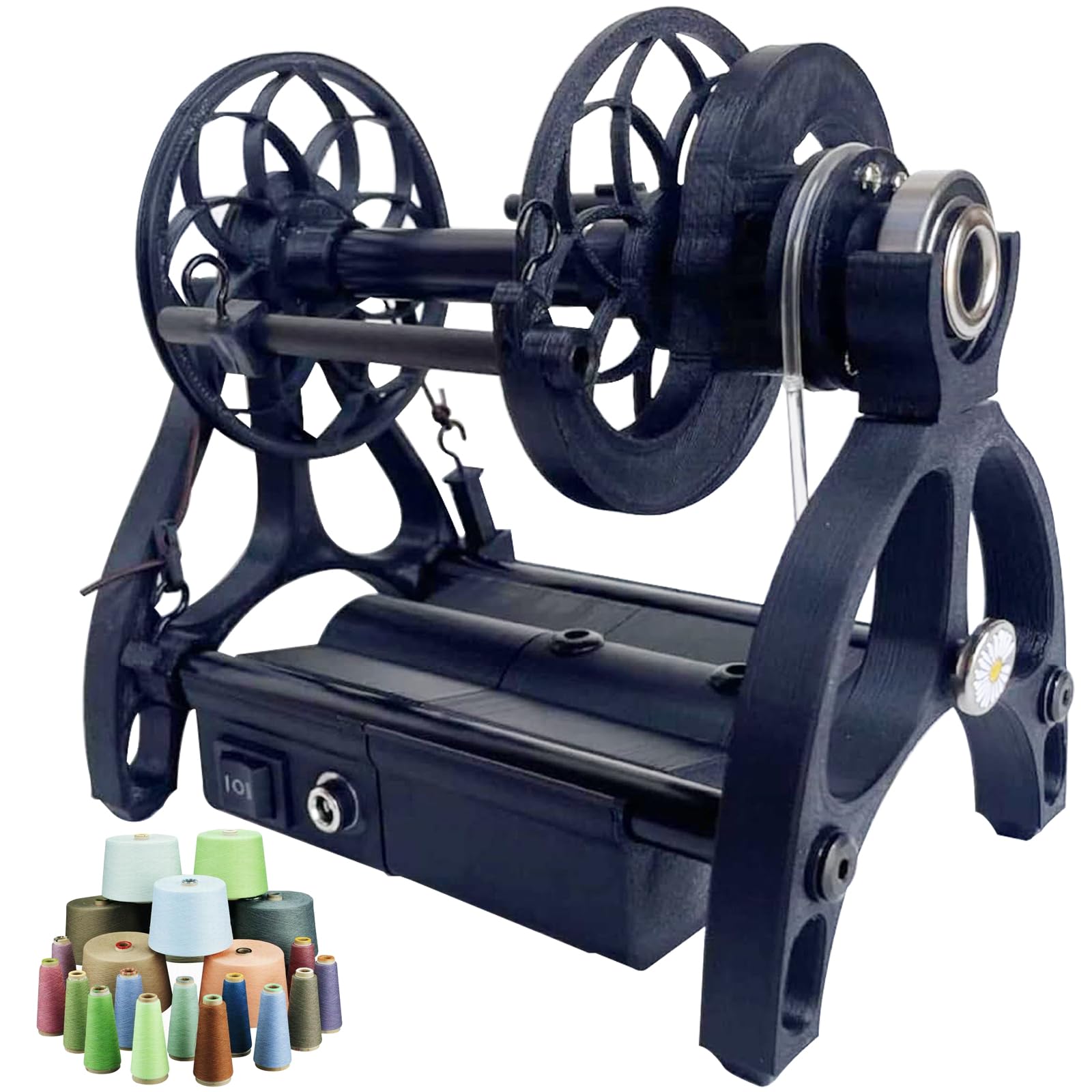 Máquina automática de bobinado de hilo, rueda giratoria eléctrica, hacia adelante y hacia atrás, 800 RPM, para tejer mezclado y roving