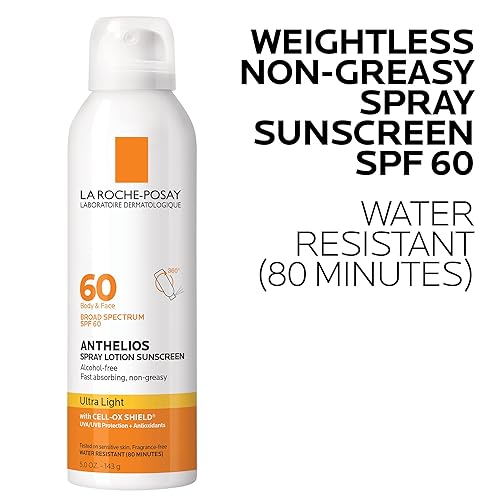 Miniatura 3 de La Roche-Posay Anthelios - Protector solar ultraligero para el cuerpo y la cara SPF 60 sin alcohol sin aceite resistente al agua protección solar