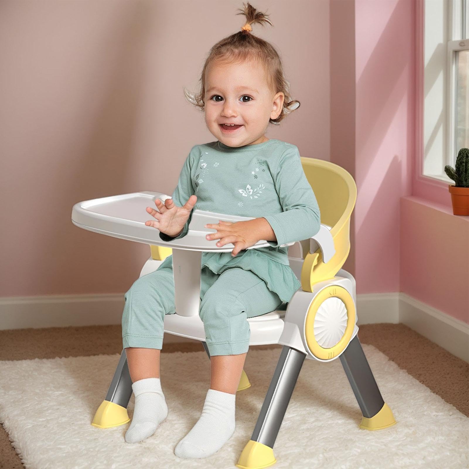 Sedia Pranzo Bambini Seduta Compatta Da Pavimento, Seggiolino Studio Bimbi