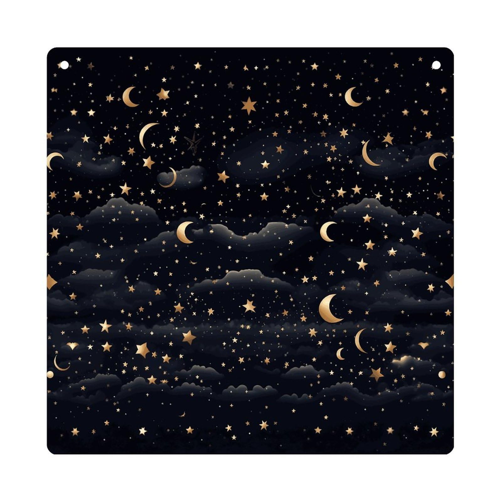 Adfgyerh Style Stars And Moon On Dark Background Hanging Ornaments Window Hanging Modern Acrylic Decor For Living Room Bedroom Dining Room Hallway Office Wall Decor, 8X8 In