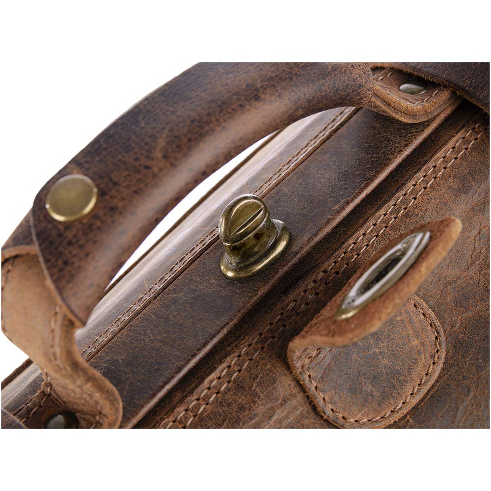 Greenland Nature Arztkoffer Doktorkoffer Arzttasche Doktortasche Hebammentasche Doc Case Koffer Natur/beige oder braun aus feinstem Leder - Geschenkset