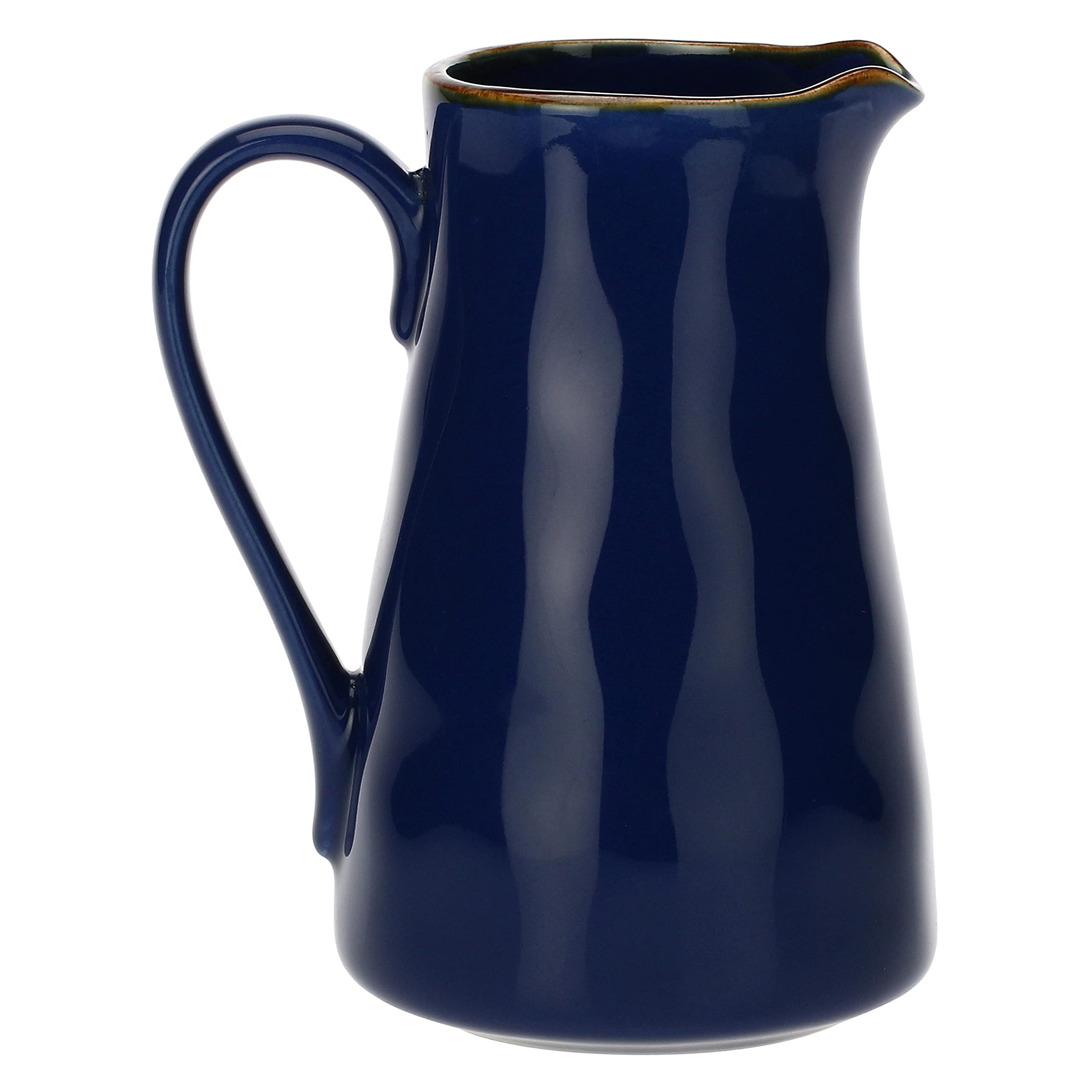 Thun Rose & Tulipani Petite pichet de couleur bleu cobalt en céramique avec bord doré, ligne concert, capacité 600 ml