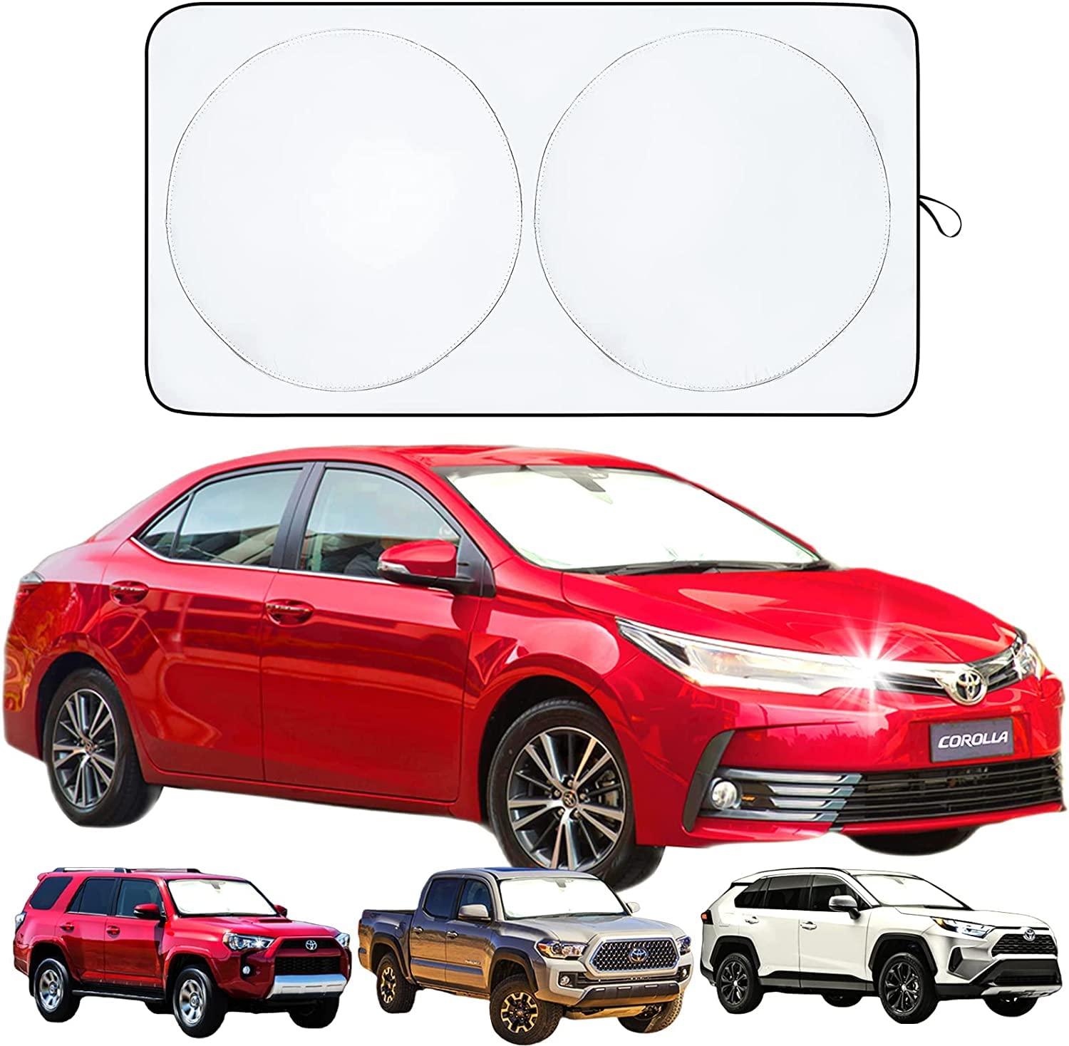MultiStar™, Car Windshield Sun Shade for Front Glass, Car Shade Front Wind Shield, Auto Sun Protector for UV Ray, Sun Blocker Keep Car Interior Cool, Car Sun Screen Prevent Dashboard, SIZE 150x70cm.