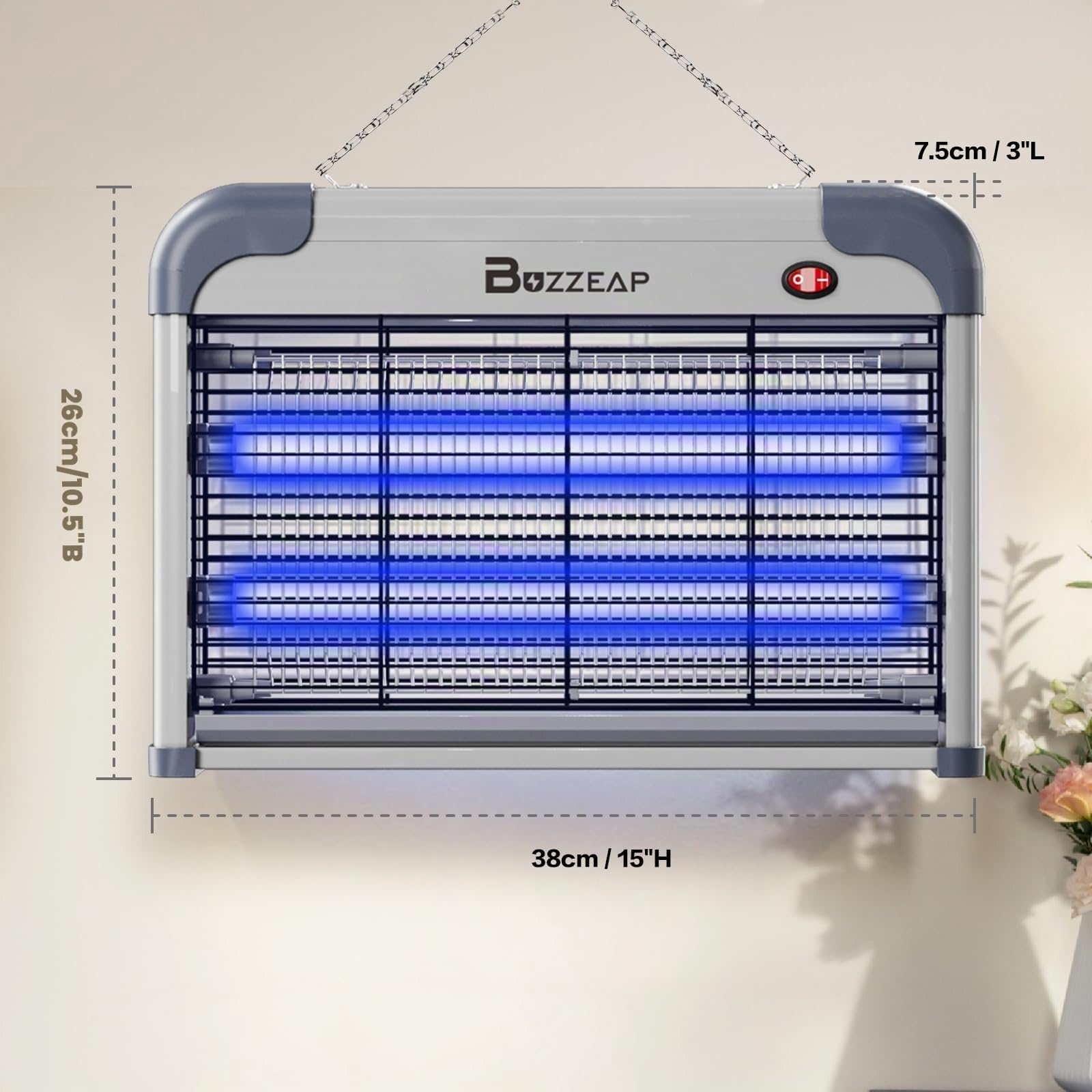 Elektrischer Mückenabwehr, Mückenvernichter 2800 V Mückenlampe Moskito Zapper für Innen, Insektenvernichter mit 2 zusätzliche Ersatzbirnen für Mücken, Fliegen, Motten