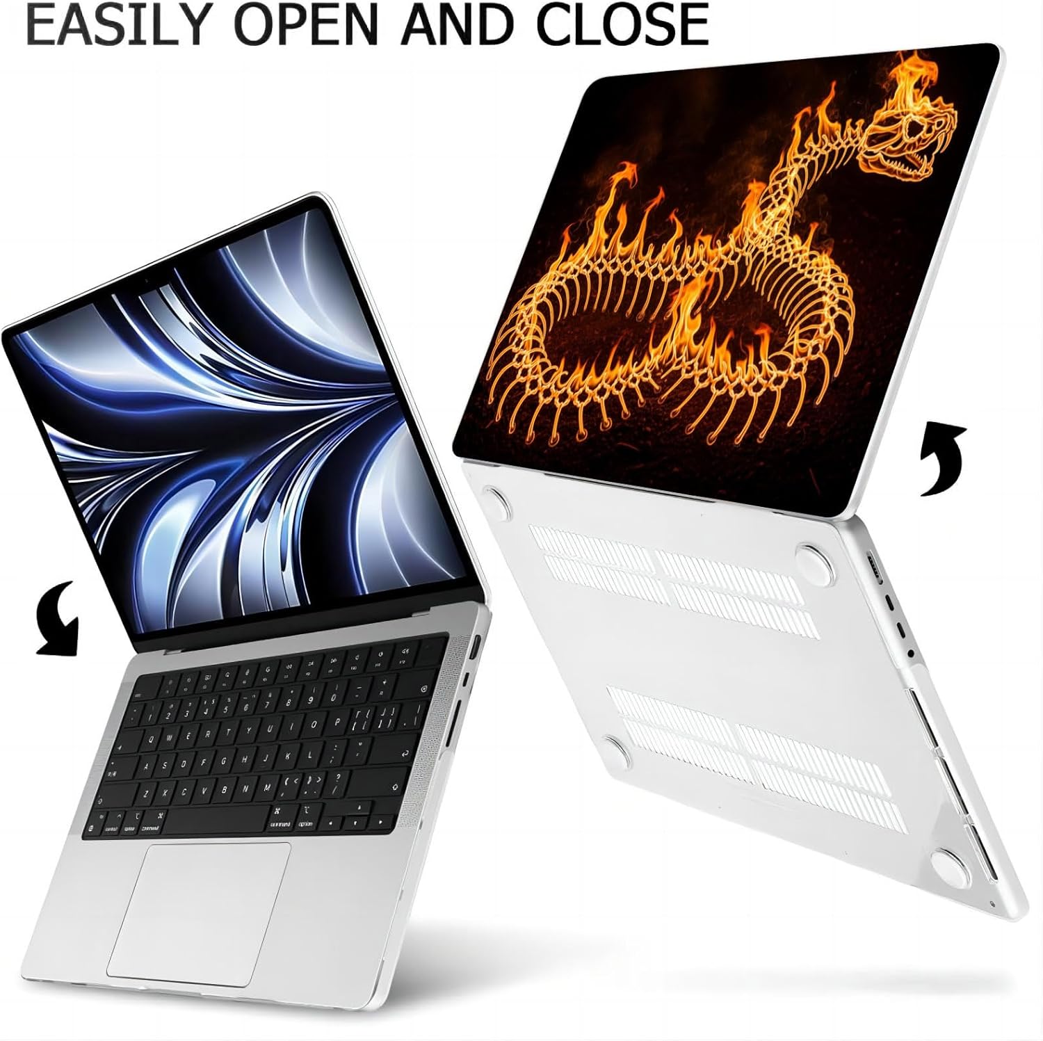 Compatible with MacBook Neo 13-inch, Hard Shell Case with Keyboard Cover and Screen Protector (A3404 A18 Pro chip, 2026 Release) - Snakes MC22577