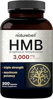 NatureBell HMB 3,000mg - 300 Capsules - Triple-Strength Supplement for Lean Muscle Mass Support - Aids Against Muscle Breakdown in Men & Women* - Non-GMO & Gluten-Free