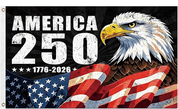 250 America Anniversary Flag 3x5 Ft - USA Patriotic Banner for 4th of July