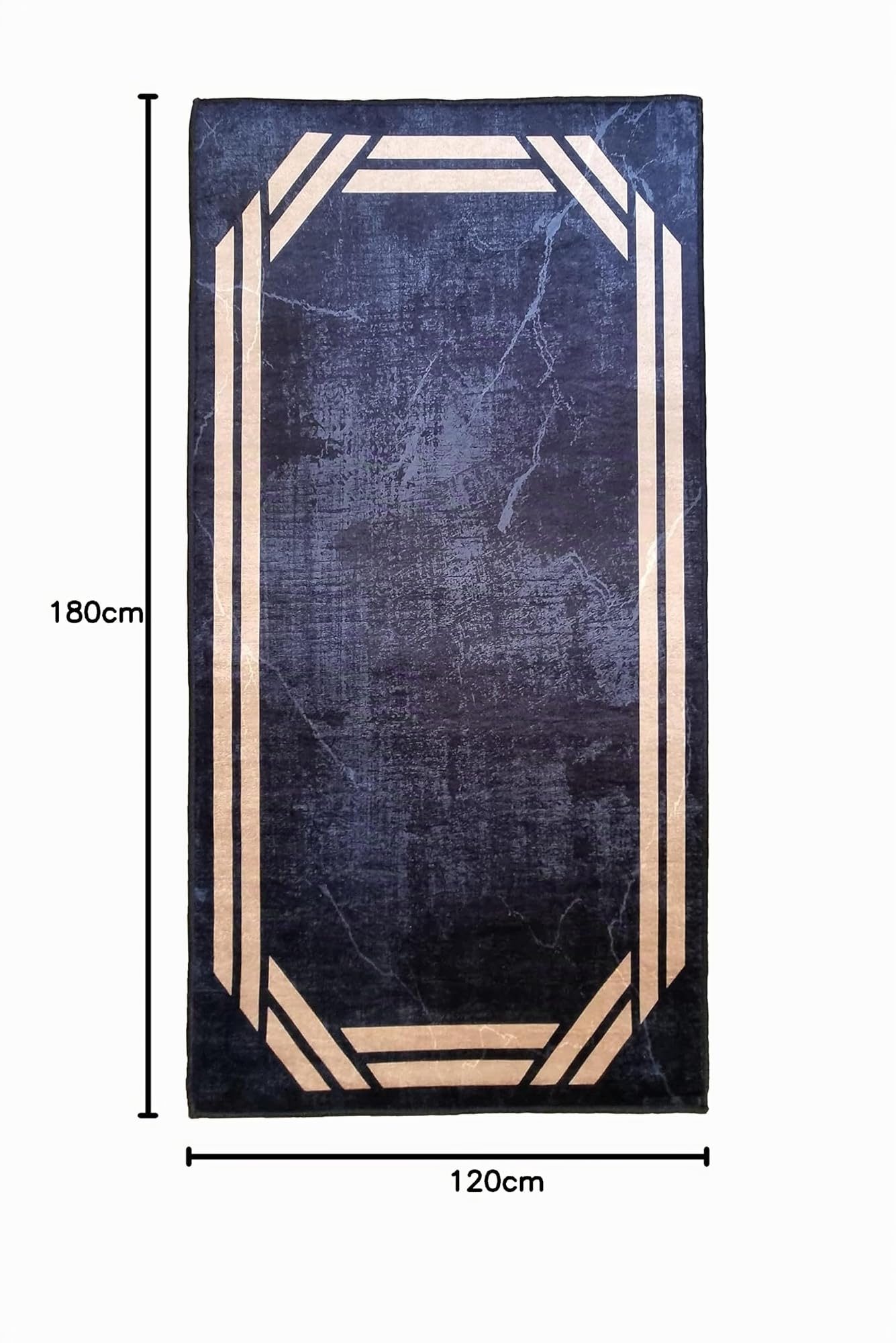 Mani Textile TPS_Rebelle_Noir_120 Tapis, Polyester, 120 x 180
