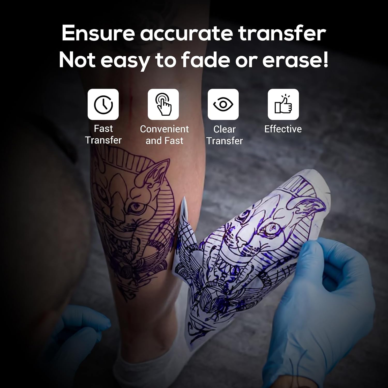 Tattoo Stencil Transfer Cream Gel Fast&Clear Long Lasting Professional Tattoo Supplies Accessories for Beginners Solution for Tattoo Artist T308-60ML