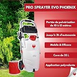 PHOENIX - Pro Sprayer Evo Pulvérisateur Électrique 35L - 2 Batteries Lithium 18V - Portée 10m - Autonomie 3h - Idéal pour Démoussage, Nettoyage et Entretien Extérieur - Pulvérisateur Toiture - 6