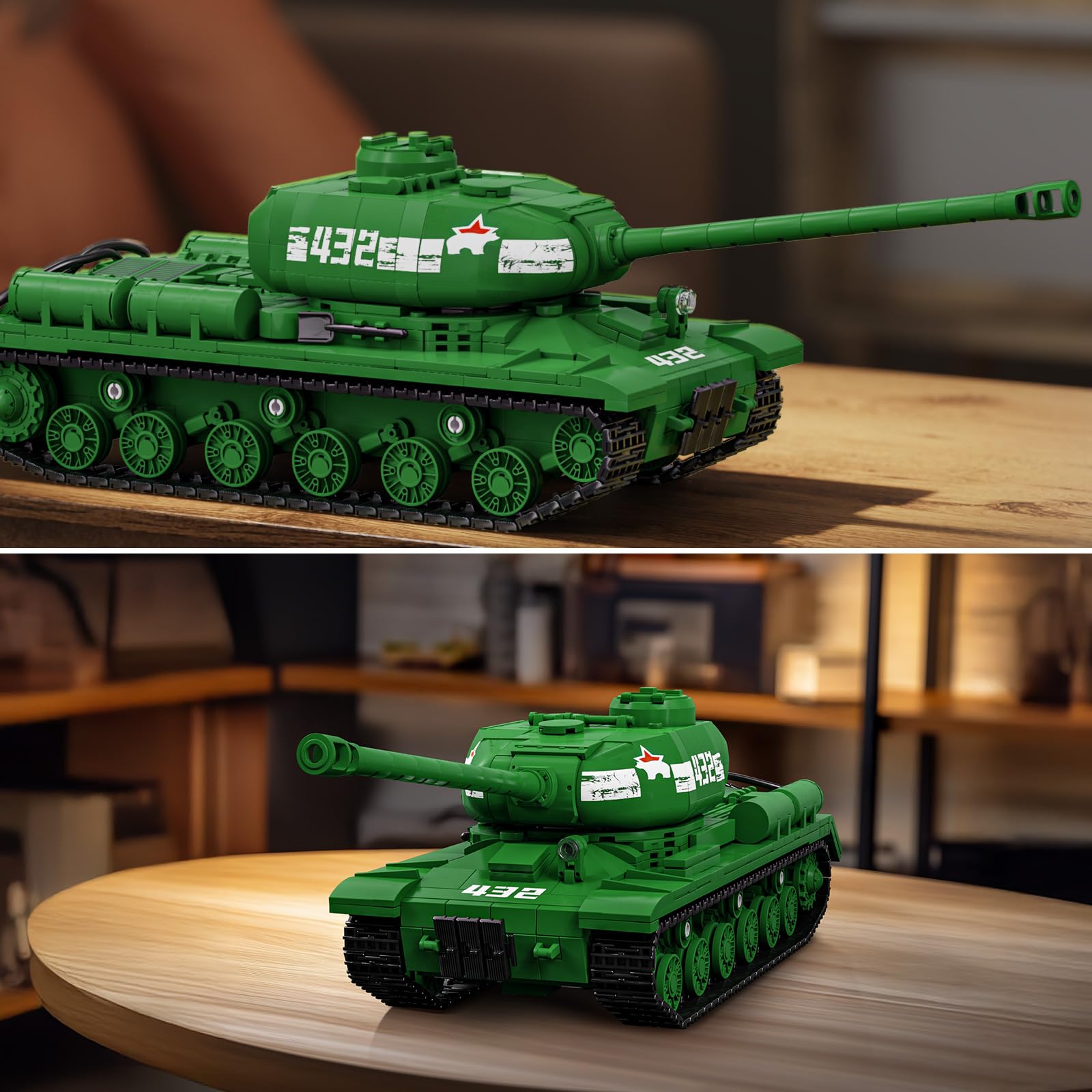 Brihappen Juego de bloques de construcción de tanques militares, modelo de bloques de sujeción, juguete de construcción coleccionable, regalo para adultos y niños (estilo 2)