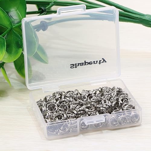 Miniatura 4 de Shapenty Anillos divididos de doble bucle de acero inoxidable, llavero pequeño, anillos de salto para el hogar, organización de llaves de automóvil,