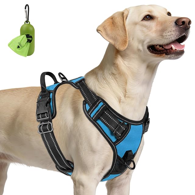 Joytale Arnes Perro Grande,Chaleco Reflectante Suave Transpirable para Perro,Arnés con Doble Anilla,Arnés…