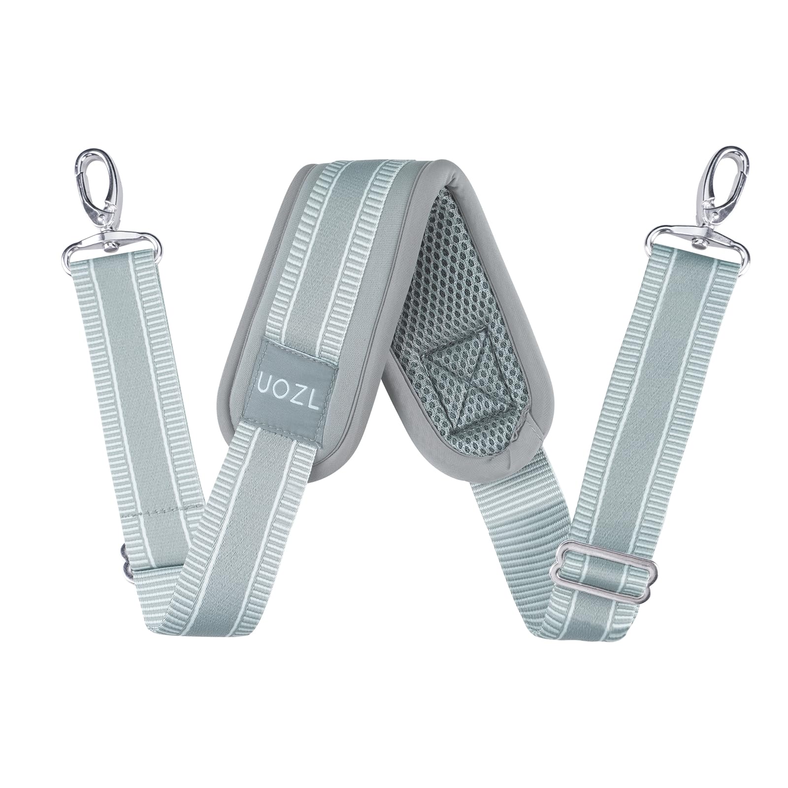59 Inch Shoulder Strap for Bag with Thick Fixed Shoulder Pad,GreyWhite