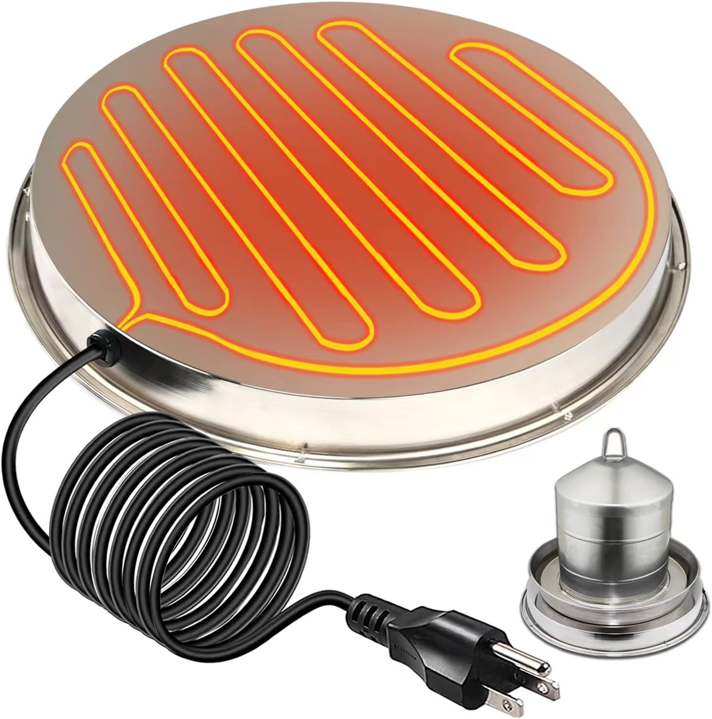 Poultry Waterer Heater, Chicken Water Heated Base 125 Watts