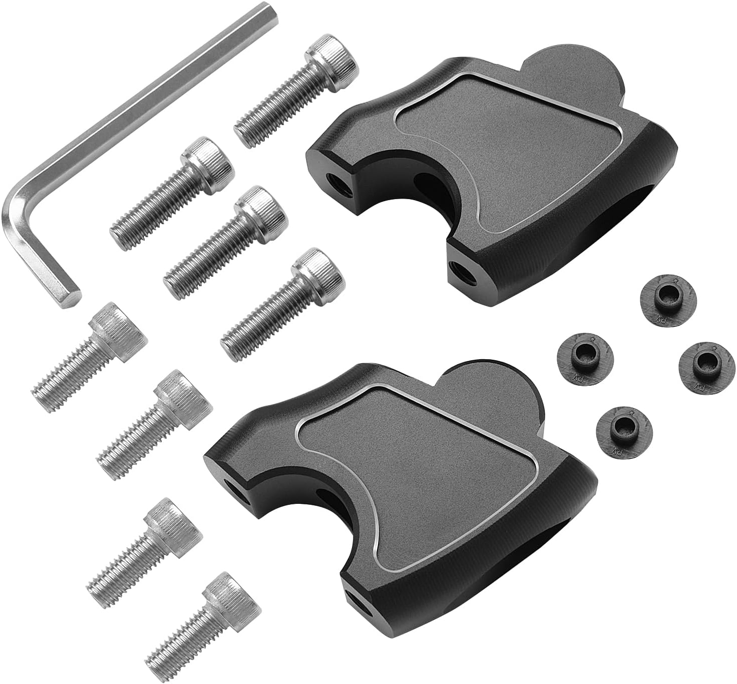 Motorcycle Handlebar Risers 45mm Aluminum Handle Bar Clamp Riser For Honda Rebel 1100 500 300 250 CMX 1100 CMX 500 CMX 300 CMX 250 2017-2025 (Black)