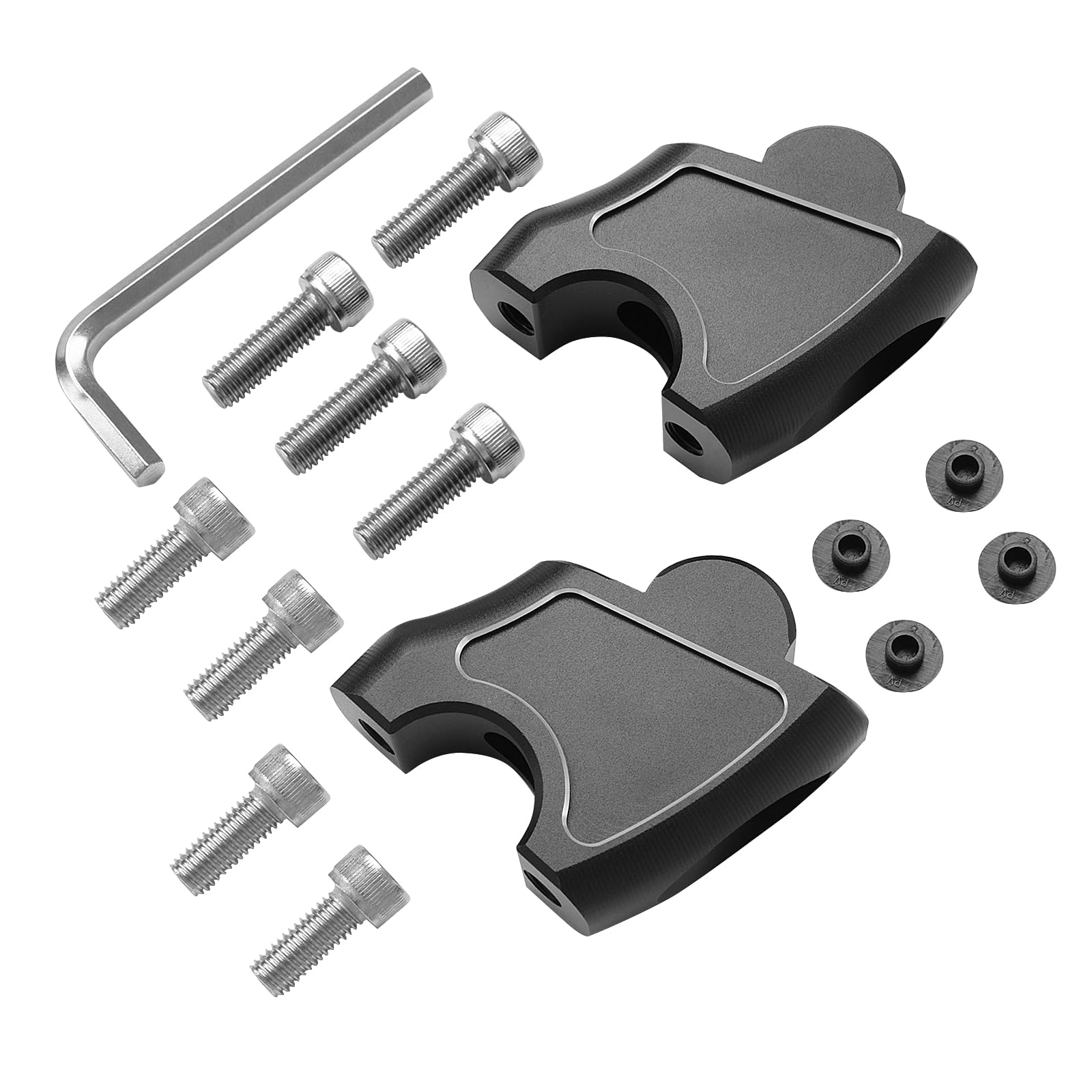 Riser per manubrio moto 45 mm in alluminio per Honda Rebel 1100 500 300 250 CMX 1100 CMX 500 CMX 300 CMX 250 2017-2025 (nero)