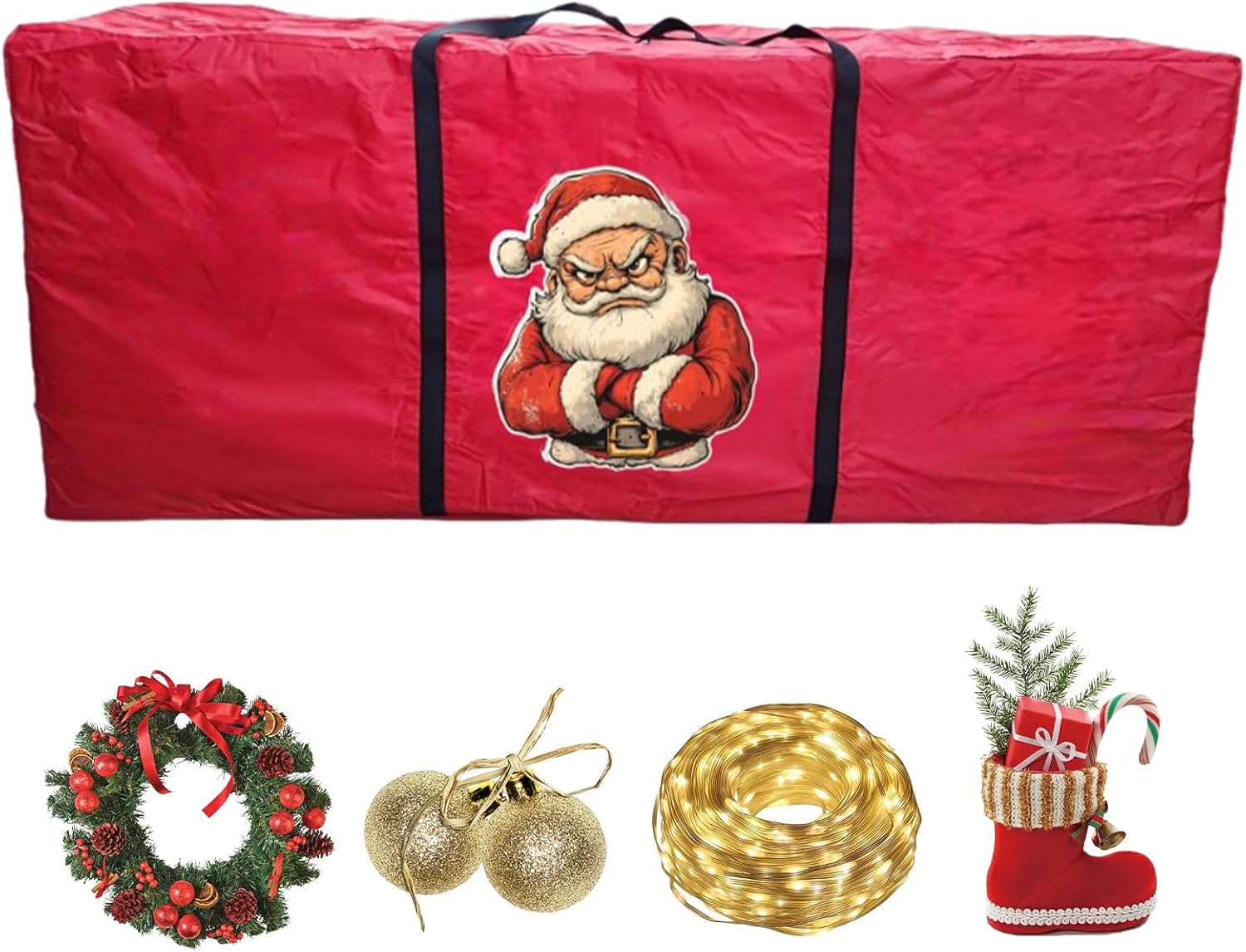 Christmas Tree Storage Bag - Holiday Large Organizer Tote,Christmas Decor Containers Storage Box - for Garland Ornament Light Strings Decor Seasonal Festival Attic Basement