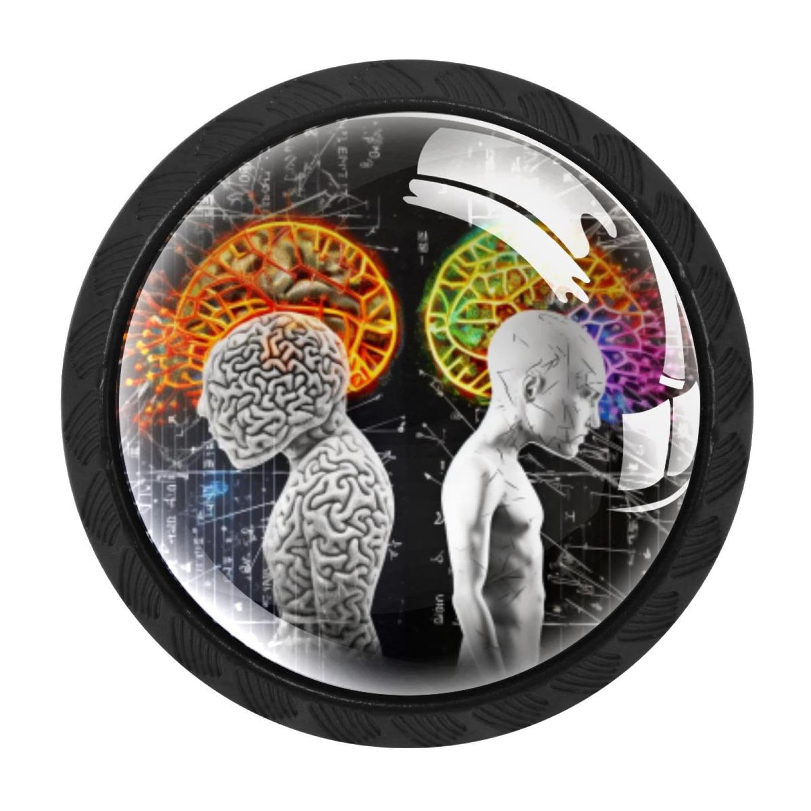 Chenzzzz Multicolored 17 4 Pieces Mathematical Engineering Brain Drawer Knobs, 35Mm Black Cabinet Knobs, Drawer Pulls And Knobs, Dresser Drawer Knobs, Cabinet Hardware Kitchen Cabinet Knobs