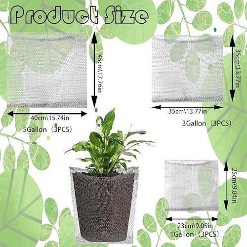 Miniatura 2 de 9 cestas de alambre para protección de raíces, a prueba de tortillas, 1 galón, 3 galones, 5 galones, cesta de velocidad de alambre para plantas,