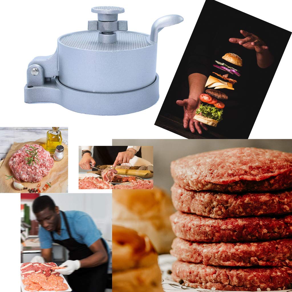 laffeya Pressa per hamburger, regolabile con 50 fogli di carta da forno