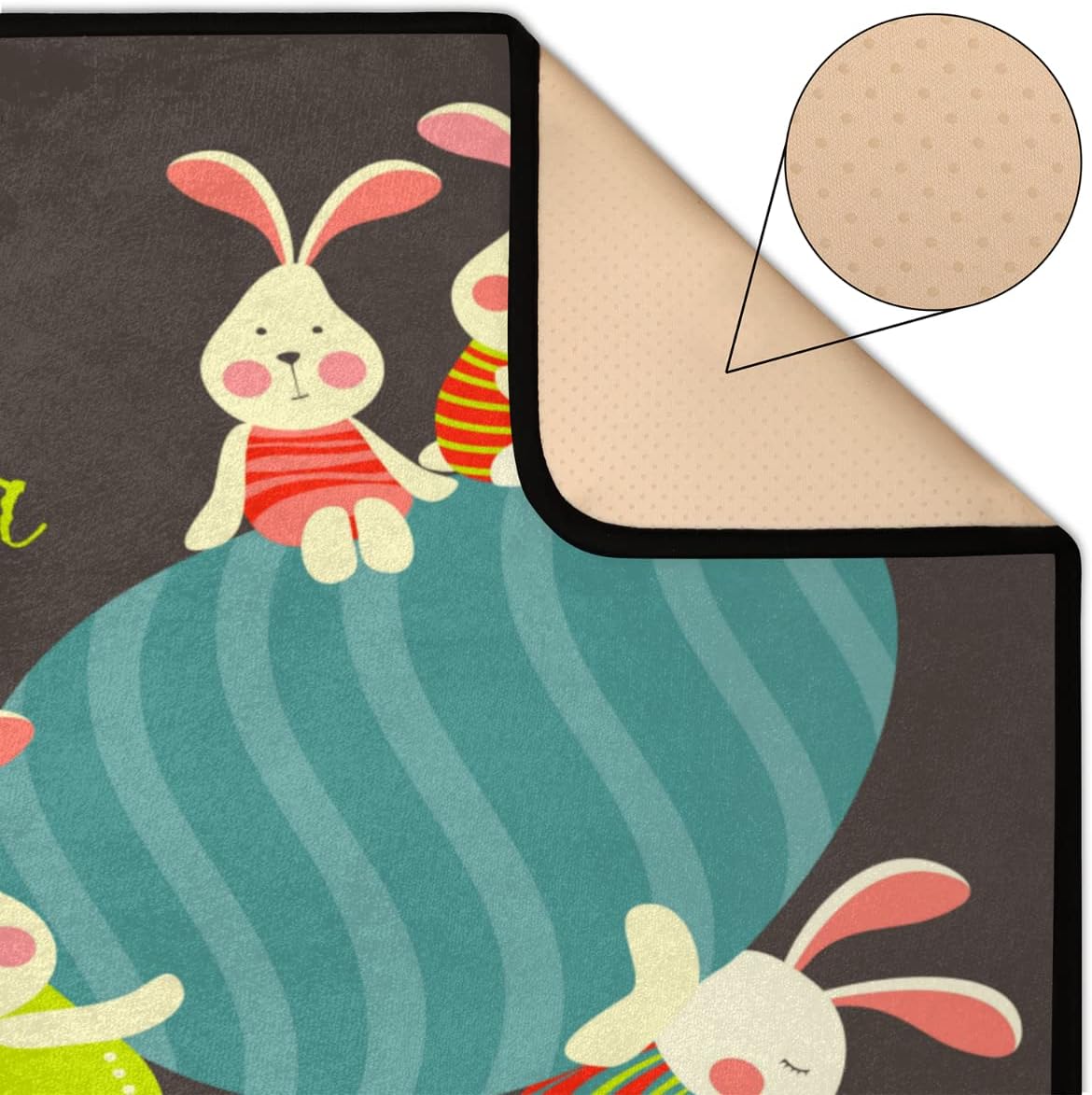 4 x 6 Happy Easter Egg Bunny Super Soft Area Rug for Kids Baby Nursery, Rugs for Living Room, Fuzzy Rugs for Nursery